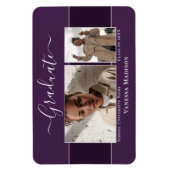 Magnet Flexible Moderne | Elegant 2 Photo Grad Faire-part (Vertical)