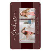 Magnet Flexible Moderne | Elegant 2 Photo Grad Faire-part (Vertical)