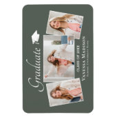 Magnet Flexible Moderne | Elegant 3 Photo Grad Faire-part (Vertical)