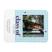 Magnet Flexible Moderne Elegant Blue Graduation Cap Motif Photo (Horizontal)
