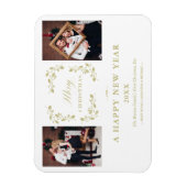 Magnet Flexible Moderne Élégant Chic Noël 2 Photos Famille (Vertical)