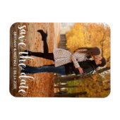 Magnet Flexible Moderne Enregistrer la date Fiançailles Couple pho (Horizontal)