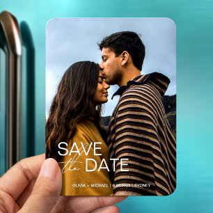 Magnet Flexible Moderne enregistrer les dates faire-part de mariag