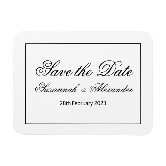 Magnet Flexible Moderne et élégant noir et blanc Enregistrer la da (Horizontal)