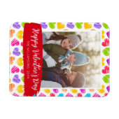 Magnet Flexible Moderne Fille Vibrant Doodled Hearts Motif Photo (Horizontal)