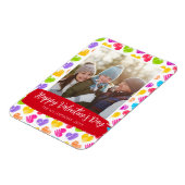 Magnet Flexible Moderne Fille Vibrant Doodled Hearts Motif Photo (Côté Gauche)