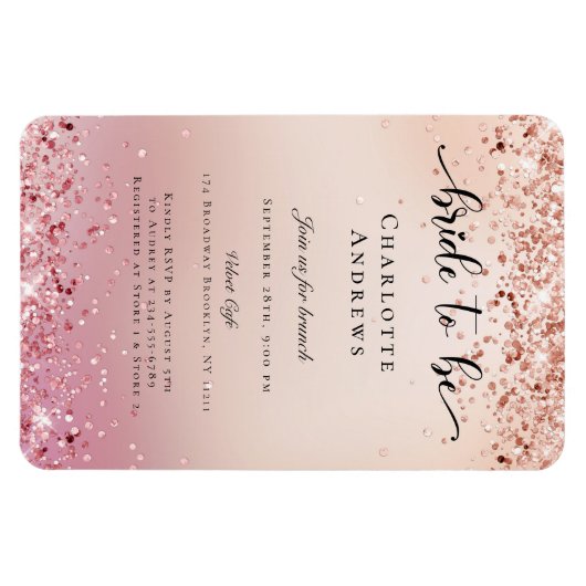 Magnet Flexible Moderne, Glitter Bride to be (Horizontal)