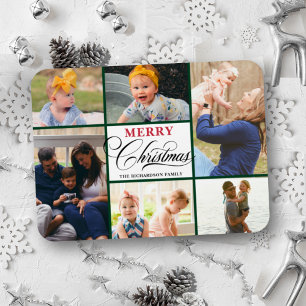 Magnet Flexible Moderne Green Élégante Calligraphie 6 Photo Collag