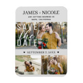 Magnet Flexible Moderne gris clair Enregistrer la date Mariage 3 p (Vertical)