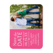 Magnet Flexible Moderne Hot Pink Hearts Mariage Photo Enregistrer (Vertical)