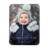 Magnet Flexible Moderne Joyeuses Fêtes Script Flocons de Neige Pho (Vertical)