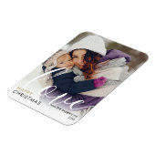 Magnet Flexible Moderne Joyeux Noël Photo Script Amour Chic (Côté Gauche)
