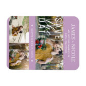 Magnet Flexible Moderne Lilac Purple Enregistrer la date Mariage 3 (Horizontal)