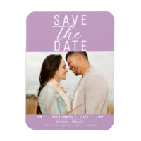 Moderne Lilac Purple Enregistrer la date Mariage P