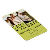 Magnet Flexible Moderne Lime Green Enregistrer la date 2 Mariage p (Côté Droit)
