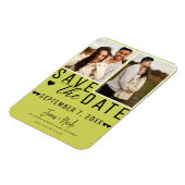 Magnet Flexible Moderne Lime Green Enregistrer la date 2 Mariage p (Côté Gauche)