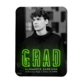 Magnet Flexible Moderne Lime Green Neon Vertical Photo Graduation (Vertical)
