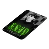 Magnet Flexible Moderne Lime Green Neon Vertical Photo Graduation (Côté Gauche)