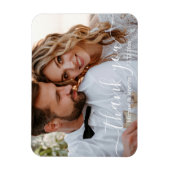 Magnet Flexible moderne merci chic écriture mariage photo (Vertical)