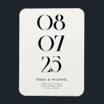 Magnet Flexible Moderne minimaliste chic Enregistrer la date<br><div class="desc">Un mariage moderne sauve l'aimant date avec un design chic élégant et un style minimaliste.</div>