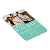 Magnet Flexible Moderne Mint Green Enregistrer la date 2 Mariage p (Côté Droit)