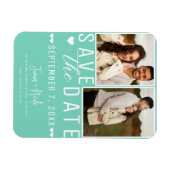 Magnet Flexible Moderne Mint Green Enregistrer la date 2 Mariage p (Horizontal)