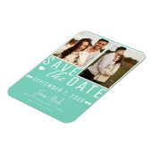 Magnet Flexible Moderne Mint Green Enregistrer la date 2 Mariage p (Côté Gauche)