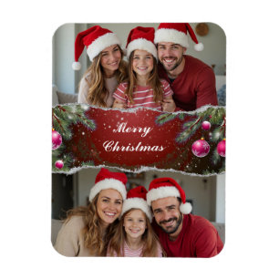 Magnet Flexible Moderne modèle de Noël avec photo de famille