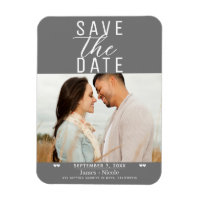 Moderne Photo de mariage gris et blanc pour annonc
