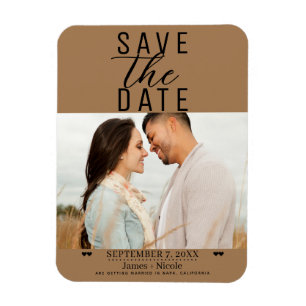 Magnet Flexible Moderne Photo de Mariage Marron pour Sauvegarder l