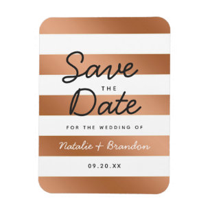 Magnet Flexible Moderne Rose Gold Foil Stripes tendance Enregistre