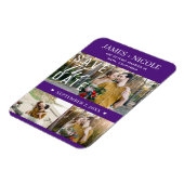Magnet Flexible Moderne Royal Purple Enregistrer la date Mariage 3 (Côté Gauche)