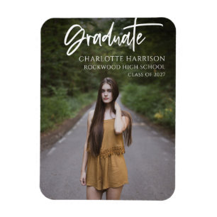 Magnet Flexible Moderne Script Graduation Photo Flexible