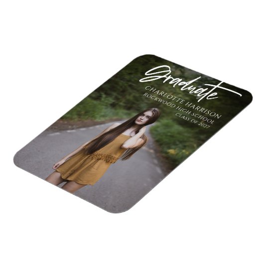 Magnet Flexible Moderne Script Graduation Photo Flexible (Côté Gauche)