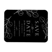 Magnet Flexible Moderne Simple Feuille Noir Mariage Enregistrer la (Horizontal)