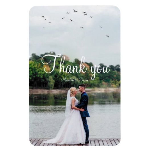 Magnet Flexible Moderne simple minimaliste photo mariage merci (Vertical)