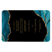 Magnet Flexible Moderne Turquoise et doré Agate Mariage en pierre (Horizontal)
