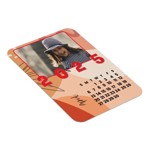 Magnet Flexible Mois d'avril Nouvel an 2025 Calendrier Photo de fa (Côté Droit)