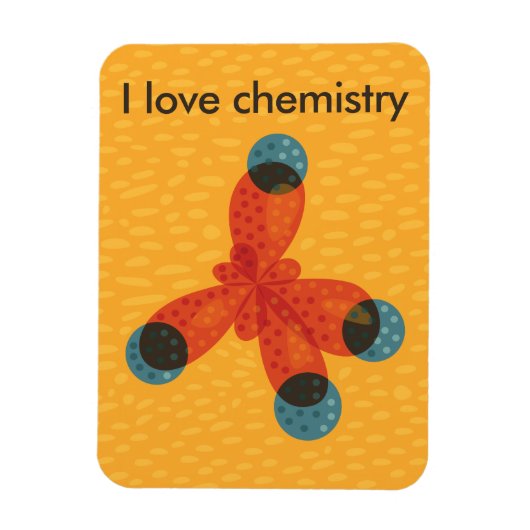 Magnet Flexible Molecule Art I Love Chimie (Vertical)
