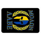 Magnet Flexible Molon Labe Spartan Armor Laurels Bleu jaune (Horizontal)