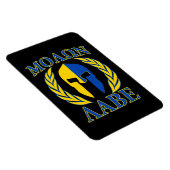 Magnet Flexible Molon Labe Spartan Armor Laurels Bleu jaune (Côté Droit)