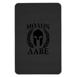 Magnet Flexible Molon Labe Spartan Warrior Laurels Décor Carbone