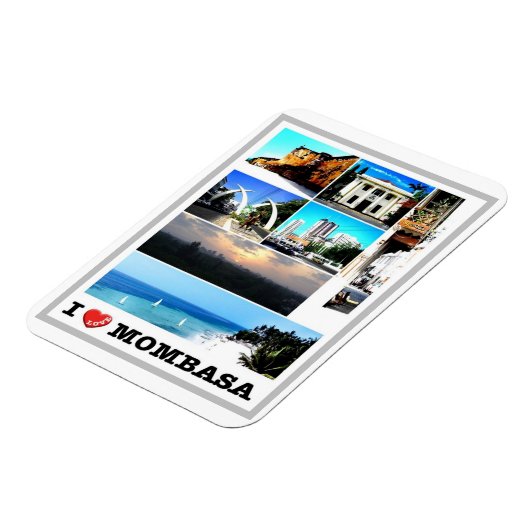 Magnet Flexible Mombasa - Kenya - I Love - (Côté Gauche)