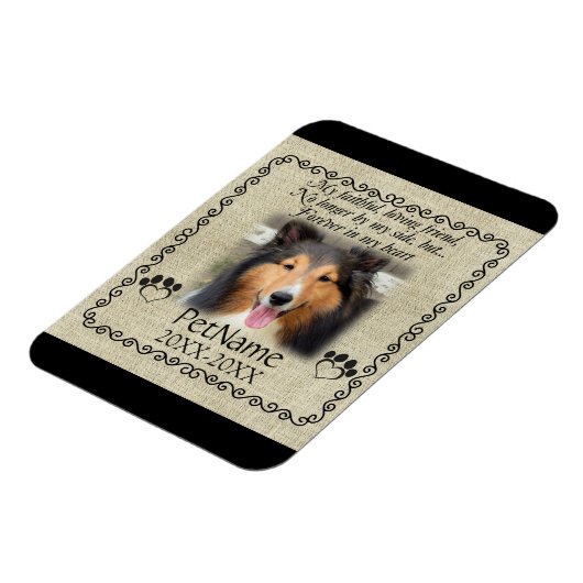Magnet Flexible Mon Ami Fidèle Pet Sympathie Custom Burlap (Côté Gauche)
