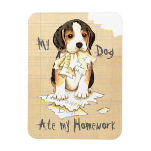 Magnet Flexible Mon Beagle A Mangé Mes devoirs
