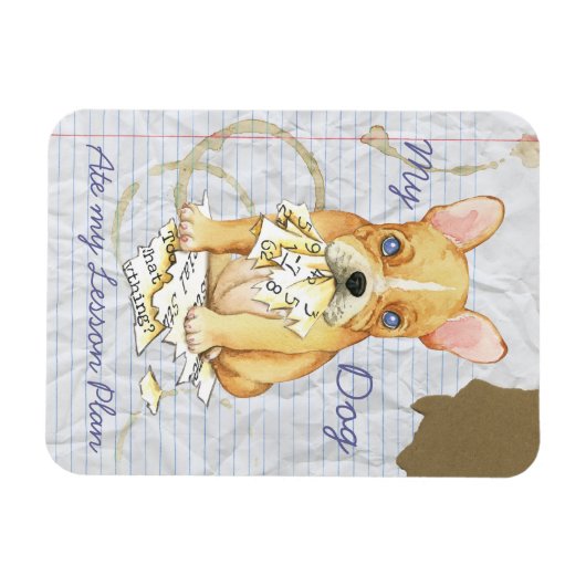 Magnet Flexible Mon Bulldog Français A Mangé Mon plan de leçon (Horizontal)