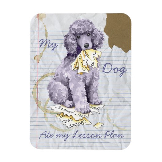 Magnet Flexible Mon caniche standard a mangé mon plan de leçon (Vertical)