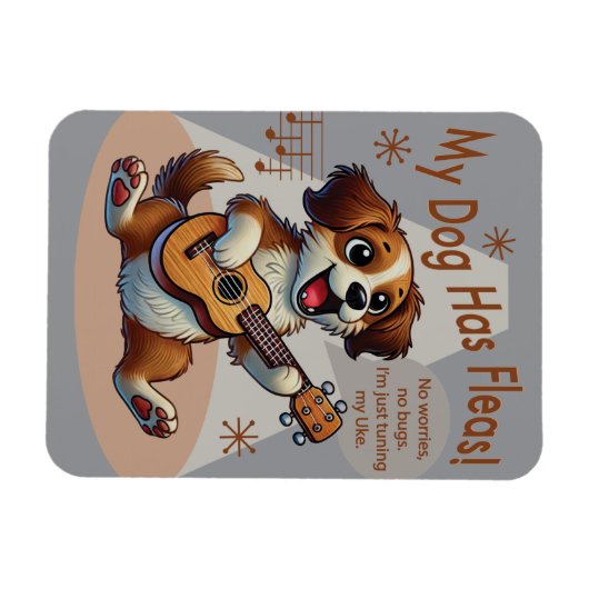 Magnet Flexible Mon Chien A Fleas Ukulele Tuning Chanson (Horizontal)