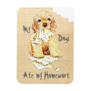 Magnet Flexible Mon Cocker Spaniel A Mangé Mes Devoirs