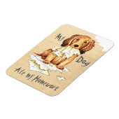 Magnet Flexible Mon Dachshund allongé a mangé mes devoirs (Côté Gauche)